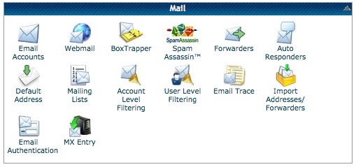 Example E-mail Control Panel